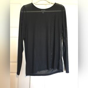 Black Sheer Long Sleeve Top